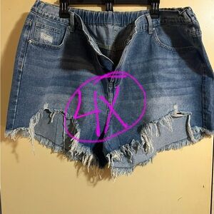 Shein Denim Distressed Women Shorts 4x New